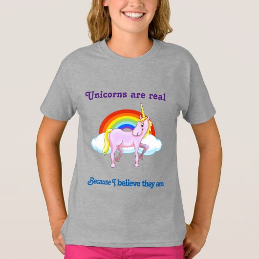Eenhoorns zijn echte meisjes ruffle shirt (Voorkant)