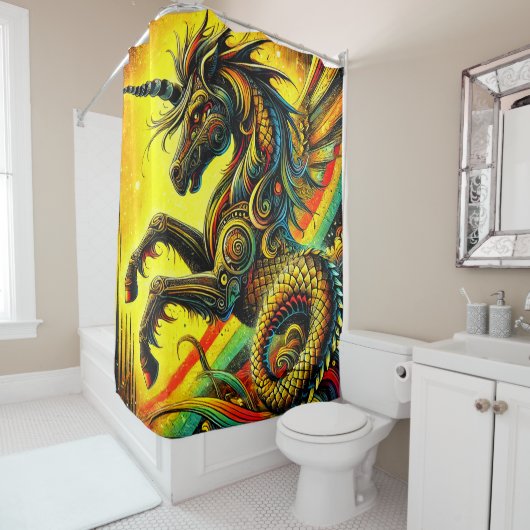 eenhoornschepsel douchegordijn (In situ)