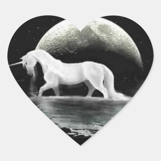 eenhoornsticker hart sticker (Voorkant)
