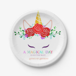 eenhoornstof papieren bordje