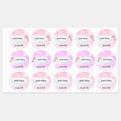 Eenhoornthema voor meisjes Aangepaste naam & telef Labels (Vel)
