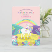  eenhoornuitnodiging kaart (Staand voorkant)