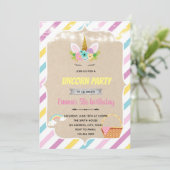 Eenhoornuitnodiging voor de regenboogvisserij kaart (Staand voorkant)