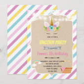 Eenhoornuitnodiging voor de regenboogvisserij kaart (Voorkant / Achterkant)