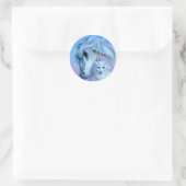 eenhoornwinterwitte sticker (Tas)