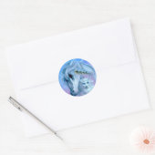 eenhoornwinterwitte sticker (Envelop)