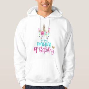 Eenhoring 9de verjaardagsfeestje meisje 9 jaar hoodie