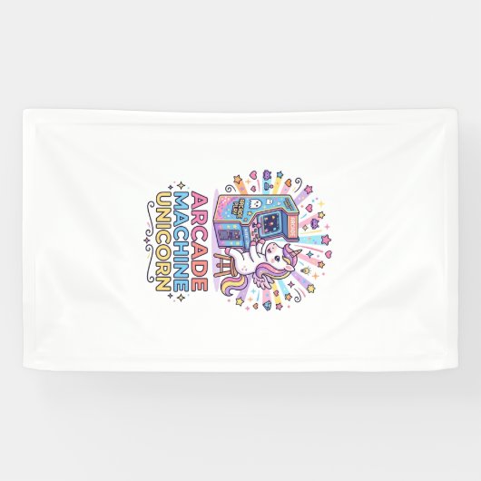 Eenhoring Arcade Machine Eenhoring Print Klaar POD Spandoek (Horizontaal)