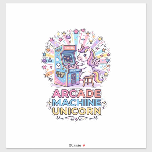 Eenhoring Arcade Machine Eenhoring Print Klaar POD Sticker (Vel)