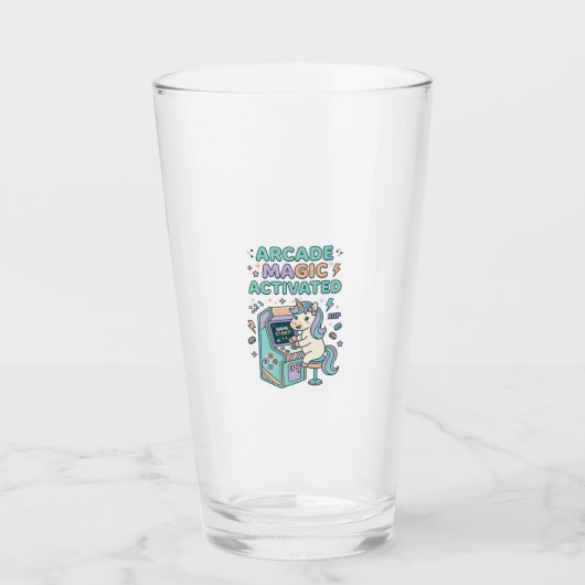 Eenhoring Arcade Magie Geactiveerd Trendy Product  Glas (Voorkant)