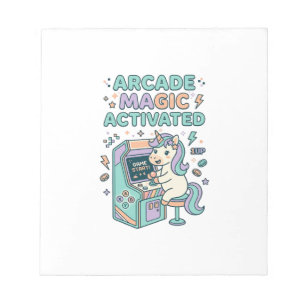 Eenhoring Arcade Magie Geactiveerd Trendy Product  Notitieblok