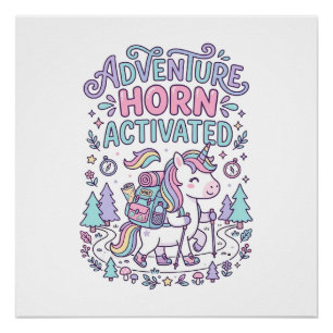 Eenhoring Avontuur Hoorn Geactiveerd Mooie Pastel  Perfect Poster