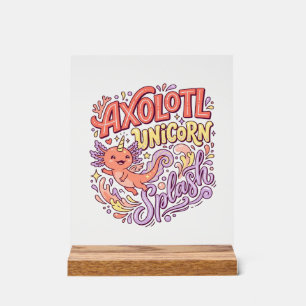 Eenhoring Axolotl Eenhoring Spat Fantasievolle Wit Acryl Bord