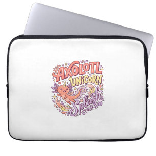 Eenhoring Axolotl Eenhoring Spat Fantasievolle Wit Laptop Sleeve