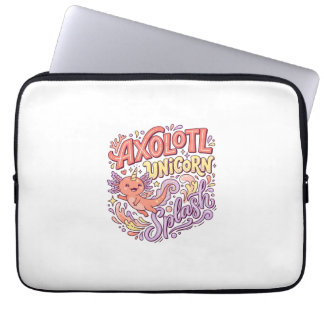 Eenhoring Axolotl Eenhoring Spat Fantasievolle Wit Laptop Sleeve