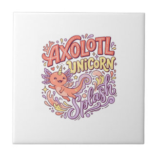 Eenhoring Axolotl Eenhoring Spat Fantasievolle Wit Tegeltje