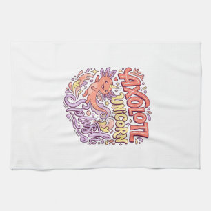 Eenhoring Axolotl Eenhoring Spat Fantasievolle Wit Theedoek