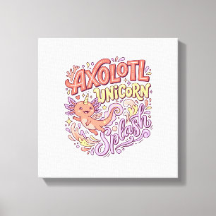 Eenhoring Axolotl Eenhoring Spetterende Fantasie W Canvas Afdruk