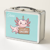 Eenhoring Axolotl Lunchbox - Aangepaste naam Regen (Voorkant)