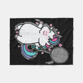 Eenhoring Badminton Fleece Deken (Voorkant (Horizontaal))