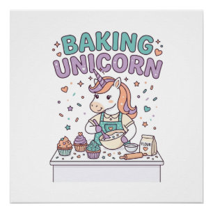Eenhoring Bakken Eenhoring Trendy Product Grafisch Perfect Poster