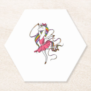 Eenhoring Ballerina Regenboog Ballet Danser Vrouwe Kartonnen Onderzetters