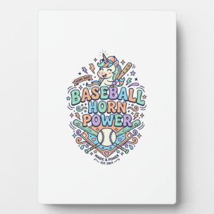 Eenhoring Baseball Hoorn Kracht Kawaii Vector Ontw Fotoplaat