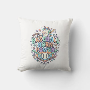 Eenhoring Baseball Hoorn Power Kawaii Vector Ontwe Kussen