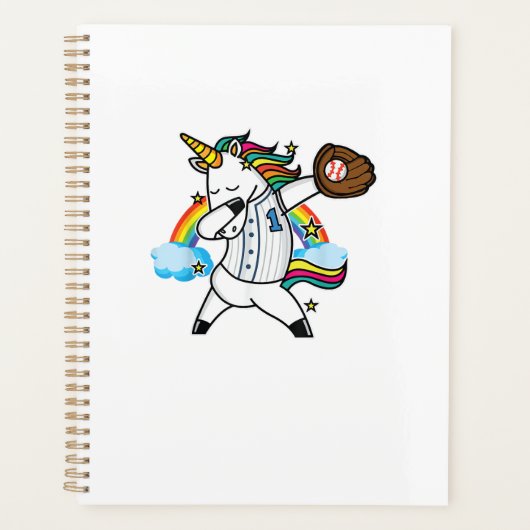 Eenhoring Baseball Regenboog Baseball Liefhebber I Planner (Voorkant)