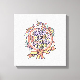 Eenhoring Beste Eenhoring Moeder Ooit Whimsical Za Canvas Afdruk