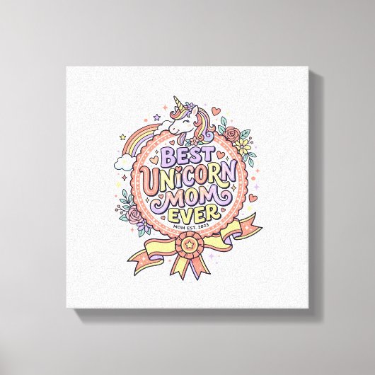Eenhoring Beste Eenhoring Moeder Ooit Whimsical Za Canvas Afdruk (Voorkant)