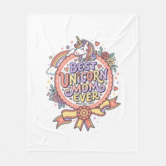 Eenhoring Beste Eenhoring Moeder Ooit Whimsical Za Fleece Deken (Voorkant)
