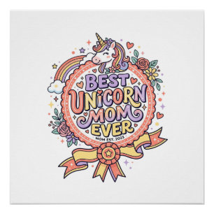 Eenhoring Beste Eenhoring Moeder Ooit Whimsical Za Perfect Poster