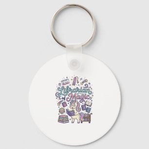 Eenhoring Bibliothecaris van Magie Print Klaar Kle Sleutelhanger