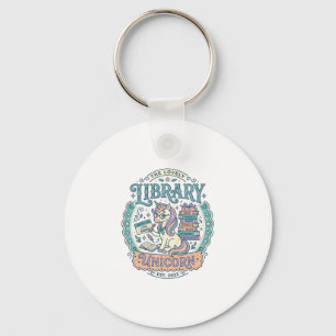 Eenhoring Bibliotheek Eenhoring Whimsical Grafisch Sleutelhanger