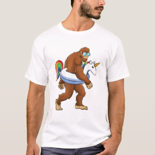 Eenhoring Bigfoot Sasquatch Zwembad Feest Jongens T-shirt