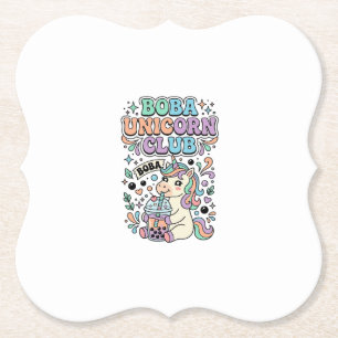 Eenhoring Boba Eenhoring Club Kawaii Typografie On Kartonnen Onderzetters