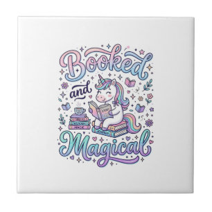 Eenhoring Boek en Magisch Cadeau Idee Typografie D Tegeltje