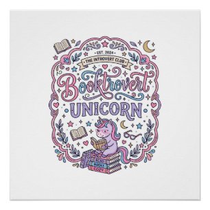 Eenhoring Boekhouder Eenhoring Speels Schattig Cad Perfect Poster