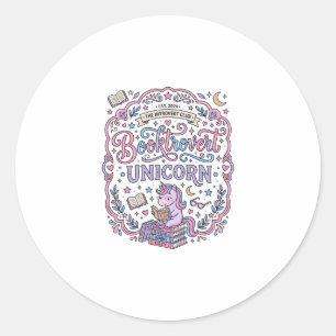 Eenhoring Boekhouder Eenhoring Speels Schattig Cad Ronde Sticker