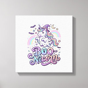 Eenhoring Boo-nicorn Premium Vector Vectorontwerp_ Canvas Afdruk