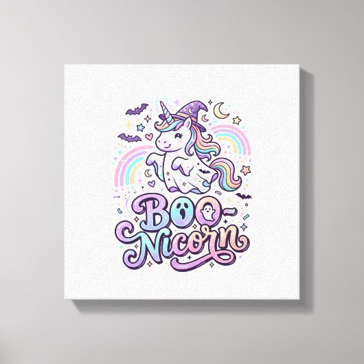 Eenhoring Boo-nicorn Premium Vector Vectorontwerp_ Canvas Afdruk (Voorkant)