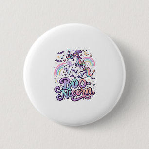 Eenhoring Boo-nicorn Premium Vector Vectorontwerp_ Ronde Button 5,7 Cm