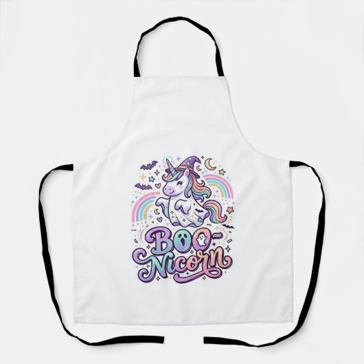 Eenhoring Boo-nicorn Premium Vector Vectorontwerp_ Schort (Voorkant)
