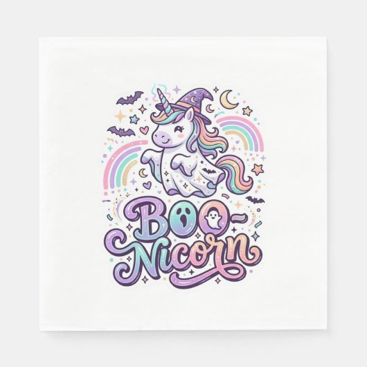 Eenhoring Boo-nicorn Premium Vector Vectorontwerp_ Servet (Voorkant)