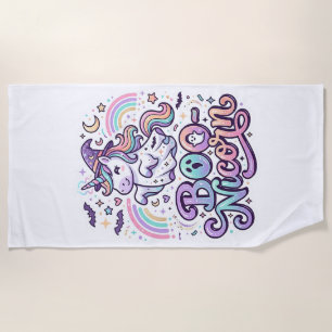 Eenhoring Boo-nicorn Premium Vector Vectorontwerp_ Strandlaken