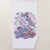 Eenhoring Boo-nicorn Premium Vector Vectorontwerp_ Strandlaken (Voorkant)