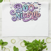 Eenhoring Boo-nicorn Premium Vector Vectorontwerp_ Theedoek (Gevouwen)