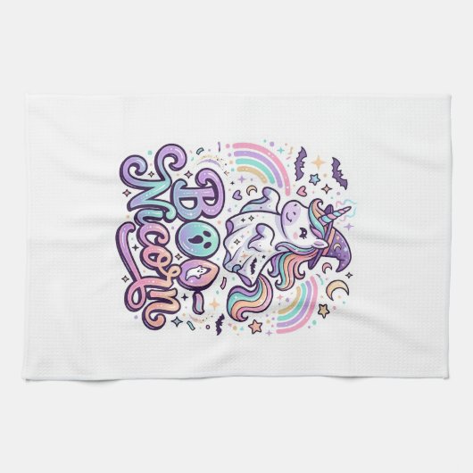 Eenhoring Boo-nicorn Premium Vector Vectorontwerp_ Theedoek (Horizontaal)