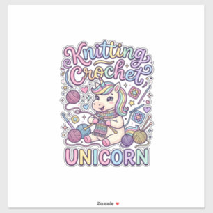 Eenhoring Breien Haak Eenhoring Betoverende Witte Sticker